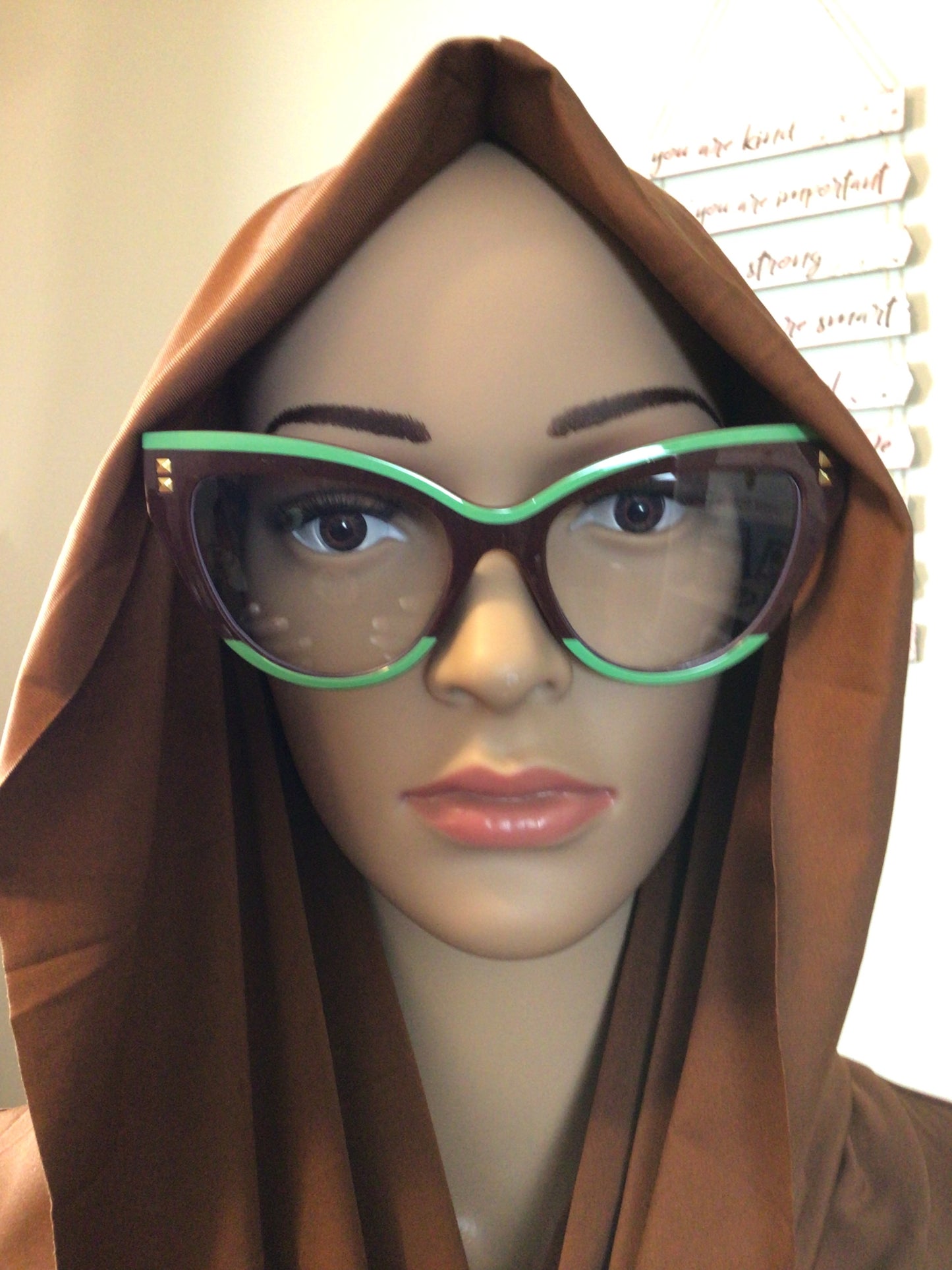 Glasses Green & Brown classy frames  