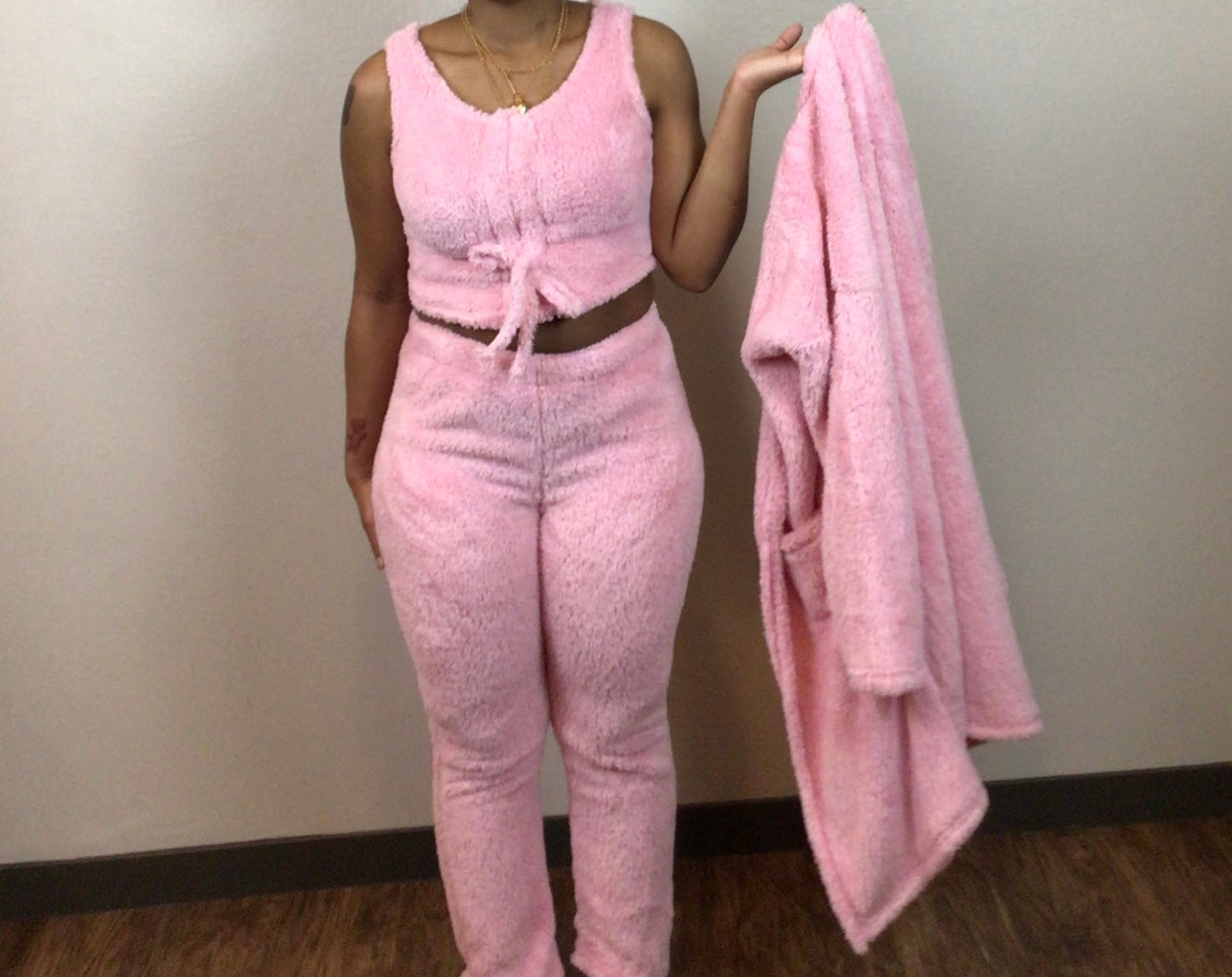 Suit / Women Cozy Knit Cardigan - Pink
